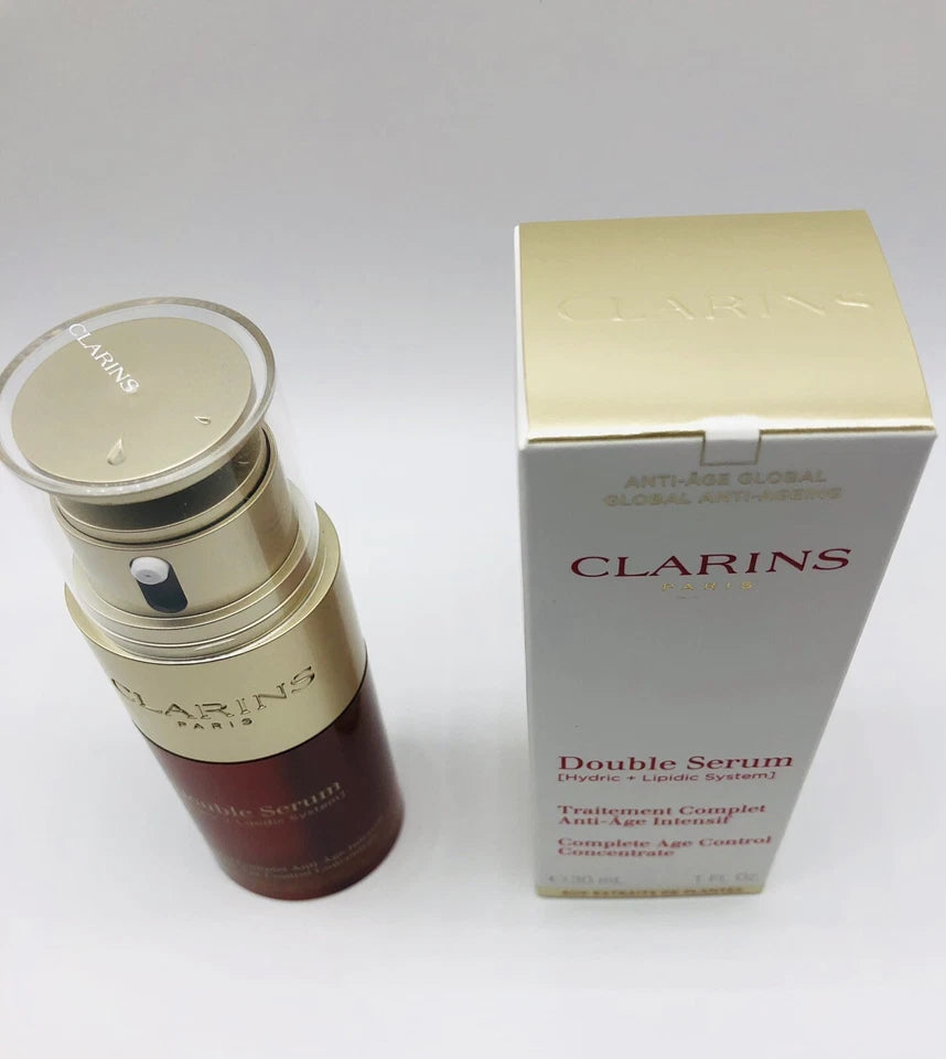 Clarins Double Serum Firming & Smoothing Anti-Aging Concentrate 1.0 oz / 30ml – New in Box
