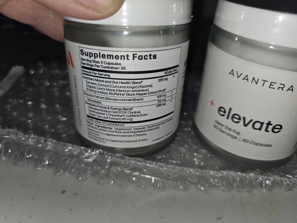 Avantera Elevate Brain Fog & Focus Support Supplement – 60 Capsules (Pack of 2) | Mental Clarity & Energy Nootropic Formula .